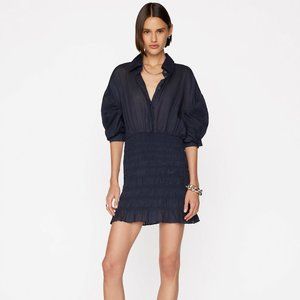 Frame Smocked Shirt Dress